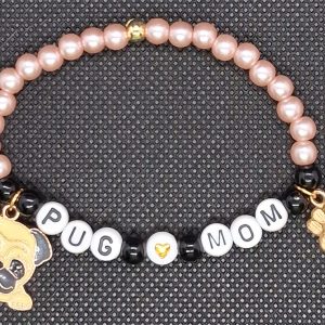 Pug Mom Bracelet - Champagne Pearl