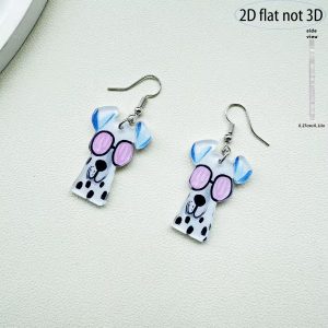 Bubblegum Specs Pup | Dangle Earrings