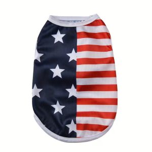 Patriotic Stars & Stripes Dog Shirt – Size Large