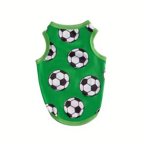 Sports Dog Shirt – Green Soccer Ball Tank for Pets (Medium)