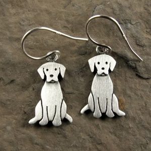 Silver Dog Lover Dangle Earrings
