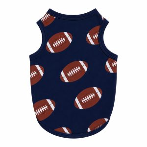 Sports Dog Shirt – Football Print Navy Tank for Pets (Medium)